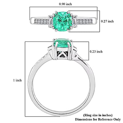 Certified & Appraised Rhapsody AAAA Boyaca Colombian Emerald and E-F VS Diamond 2.10 ctw Ring in 950 Platinum (Size 5.0) 5.15 Grams