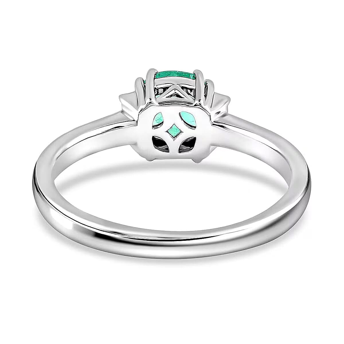 Certified & Appraised Rhapsody AAAA Boyaca Colombian Emerald and E-F VS Diamond 2.10 ctw Ring in 950 Platinum (Size 5.0) 5.15 Grams image number 6