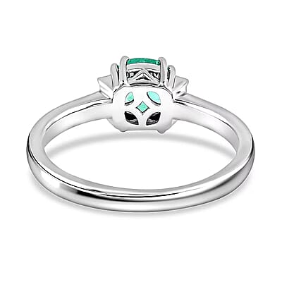 Certified & Appraised Rhapsody AAAA Boyaca Colombian Emerald and E-F VS Diamond 2.10 ctw Ring in 950 Platinum (Size 5.0) 5.15 Grams