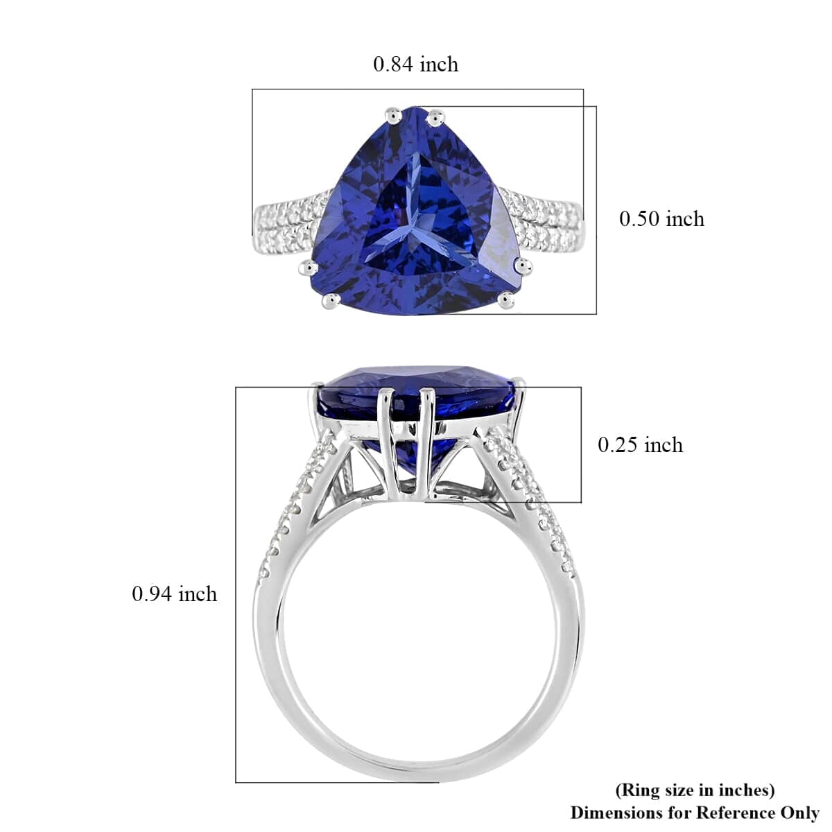 Certified Rhapsody AAAA Tanzanite and E-F VS Diamond 5.80 ctw Solitaire Ring in 950 Platinum (Size 8.5) 6.10 Grams image number 4
