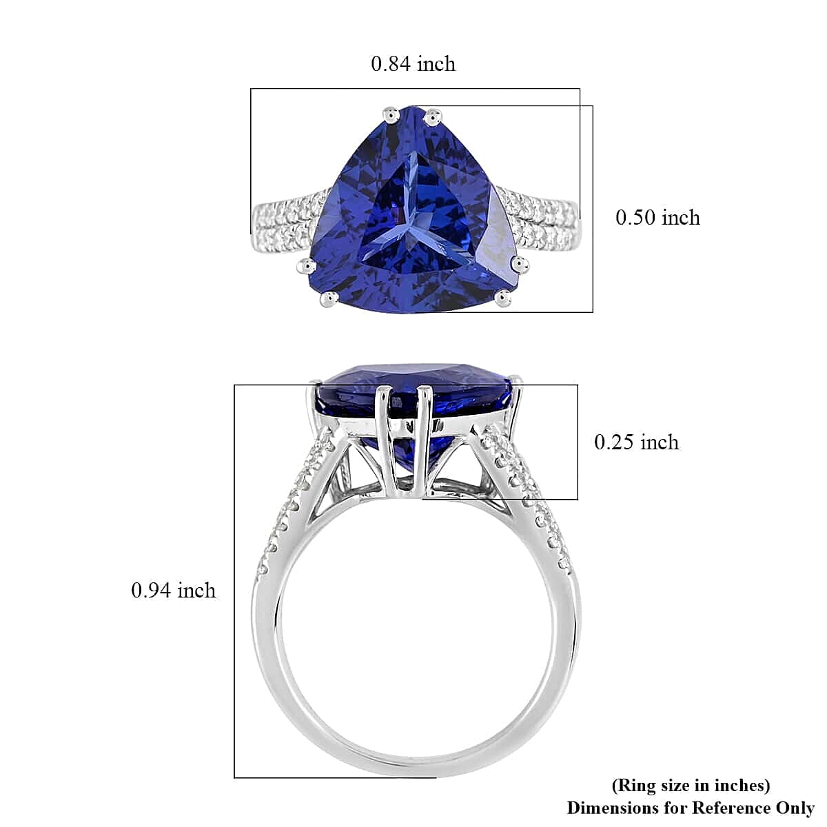 Certified Rhapsody AAAA Tanzanite and E-F VS Diamond 5.80 ctw Solitaire Ring in 950 Platinum (Size 9.5) 6.10 Grams image number 4