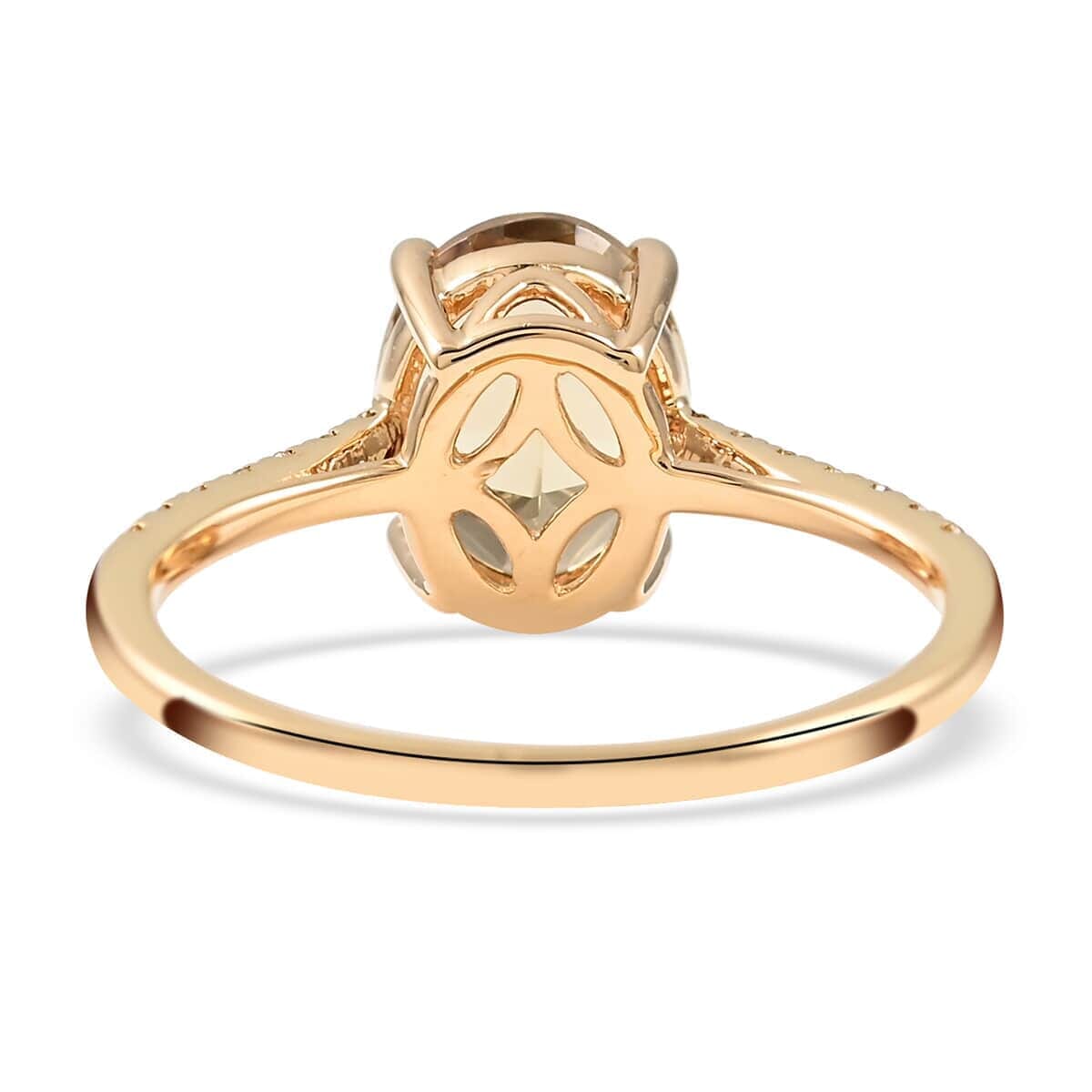 Certified and Appraised Luxoro AAA Turkizite and G-H I1 Diamond 2.15 ctw Ring in 14K Yellow Gold (Size 5.0) image number 4