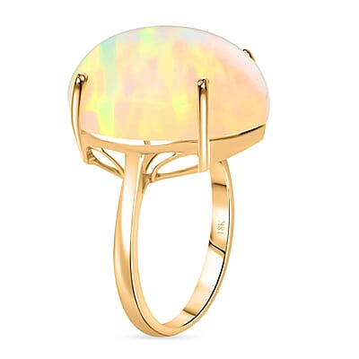 Certified & Appraised Iliana AAA Ethiopian Welo Opal 8.35 ctw Solitaire Ring in 18K Yellow Gold (Size 11.0)