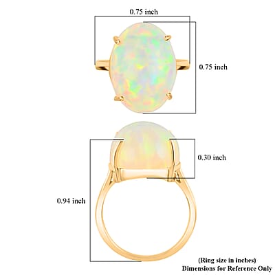 Certified & Appraised Iliana AAA Ethiopian Welo Opal 8.35 ctw Solitaire Ring in 18K Yellow Gold (Size 11.0)