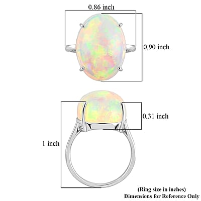 Certified & Appraised Iliana AAA Ethiopian Welo Opal 8.35 ctw Solitaire Ring in 18K White Gold (Size 5.0)