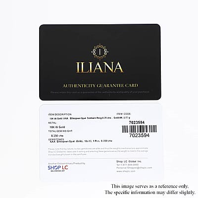Certified & Appraised Iliana AAA Ethiopian Welo Opal 8.35 ctw Solitaire Ring in 18K White Gold (Size 5.0)