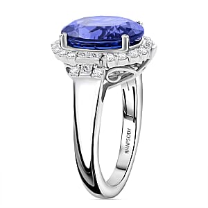Certified & Appraised Rhapsody AAAA Tanzanite and E-F VS Diamond 7.25 ctw Ring in 950 Platinum (Size 8.0) 10 Grams