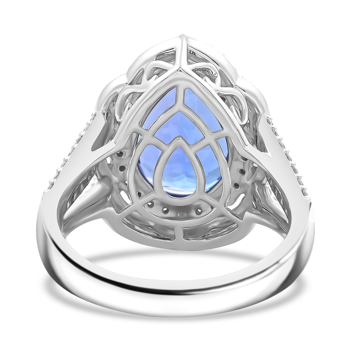 Certified & Appraised Rhapsody AAAA Tanzanite, Paraiba Tourmaline and E-F VS Diamond 6.73 ctw Ring in 950 Platinum (Size 7.0) 11.50 Grams image number 4