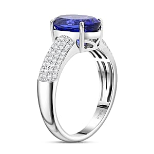 Certified & Appraised Rhapsody AAAA Tanzanite and E-F VS Diamond 4.85 ctw Ring in 950 Platinum (Size 10.0) 8.10 Grams
