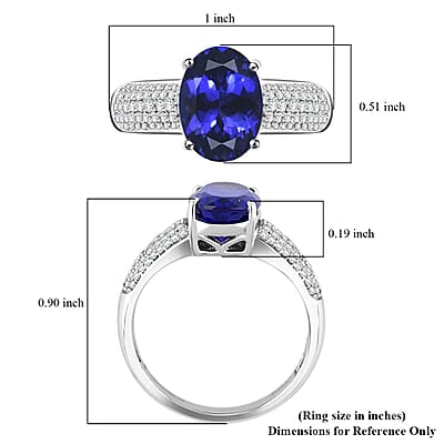 Certified & Appraised Rhapsody AAAA Tanzanite and E-F VS Diamond 4.85 ctw Ring in 950 Platinum (Size 10.0) 8.10 Grams