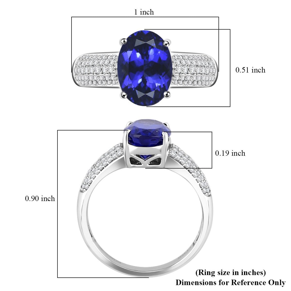 Certified & Appraised Rhapsody AAAA Tanzanite and E-F VS Diamond 4.85 ctw Ring in 950 Platinum (Size 9.0) 8.10 Grams image number 5