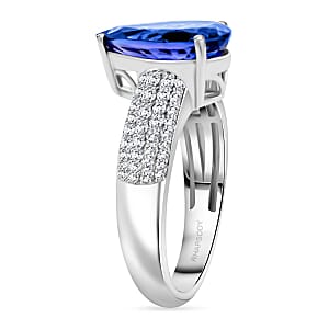 Certified & Appraised Rhapsody AAAA Tanzanite and E-F VS Diamond 4.80 ctw Ring in 950 Platinum (Size 10.0) 8.45 Grams