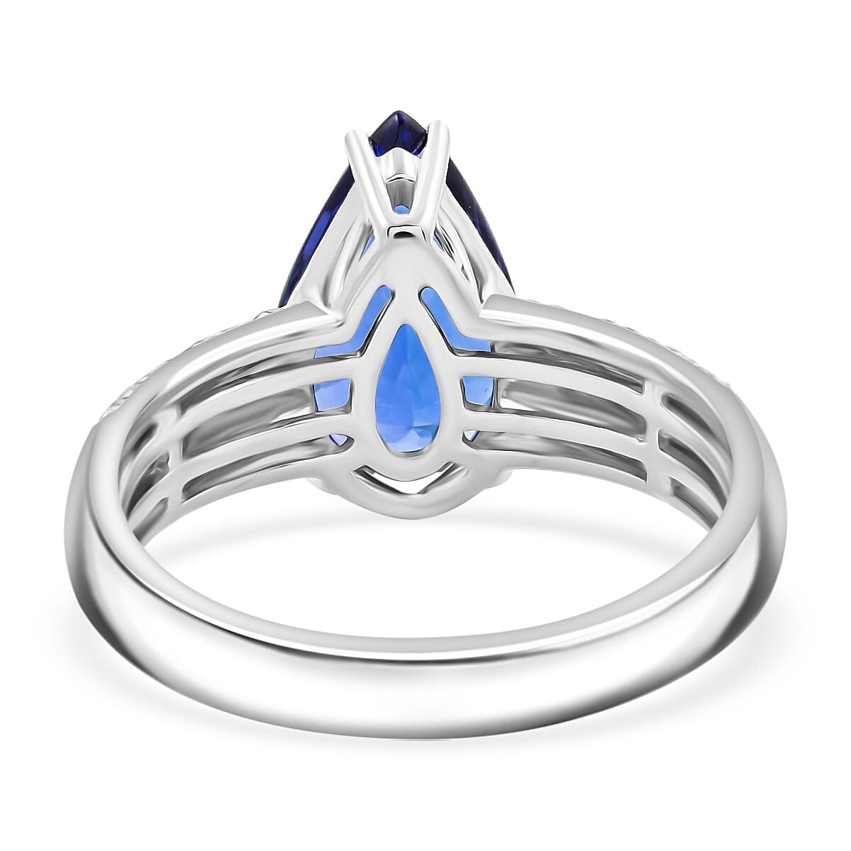 Certified & Appraised Rhapsody AAAA Tanzanite and E-F VS Diamond 4.80 ctw Ring in 950 Platinum (Size 7.0) 8.45 Grams image number 4