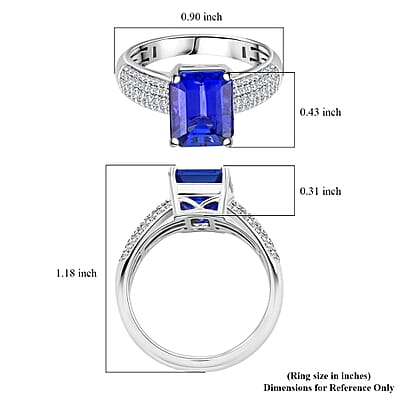 Certified & Appraised Rhapsody AAAA Tanzanite and E-F VS Diamond 4.70 ctw Ring in 950 Platinum (Size 10.0) 7.70 Grams