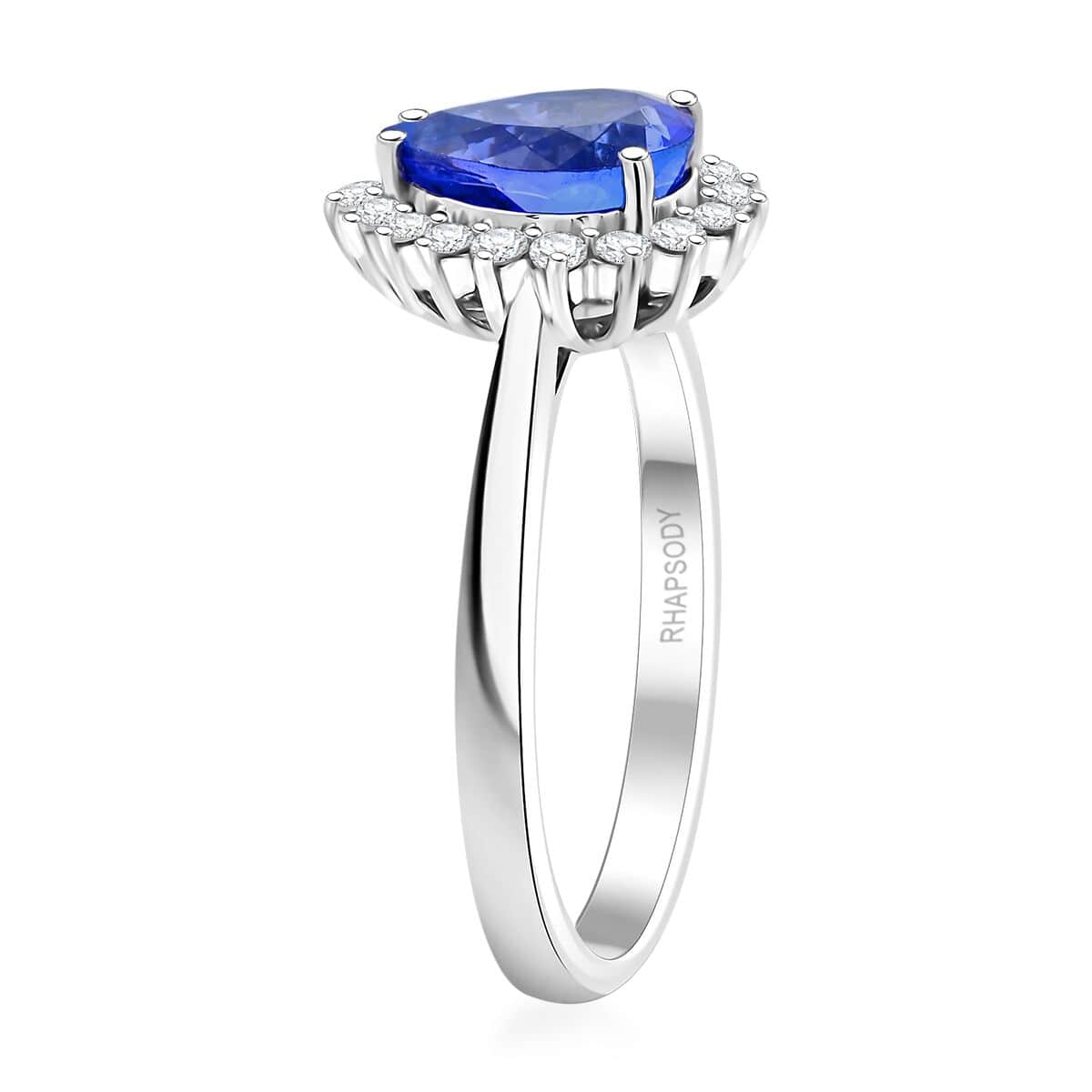 Certified & Appraised Rhapsody AAAA Tanzanite and E-F VS Diamond 2.15 ctw Ring in 950 Platinum (Size 10.0) 6.50 Grams image number 3