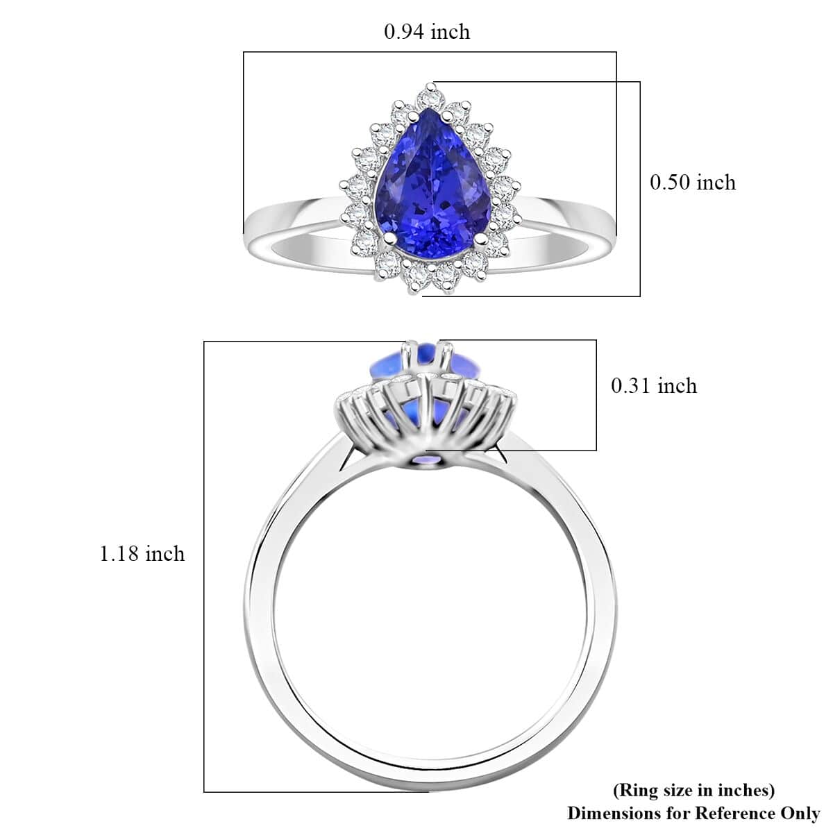 Certified & Appraised Rhapsody AAAA Tanzanite and E-F VS Diamond 2.15 ctw Ring in 950 Platinum (Size 10.0) 6.50 Grams image number 5