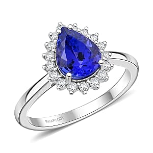 Certified & Appraised Rhapsody AAAA Tanzanite and E-F VS Diamond 2.15 ctw Ring in 950 Platinum (Size 7.5) 6.50 Grams