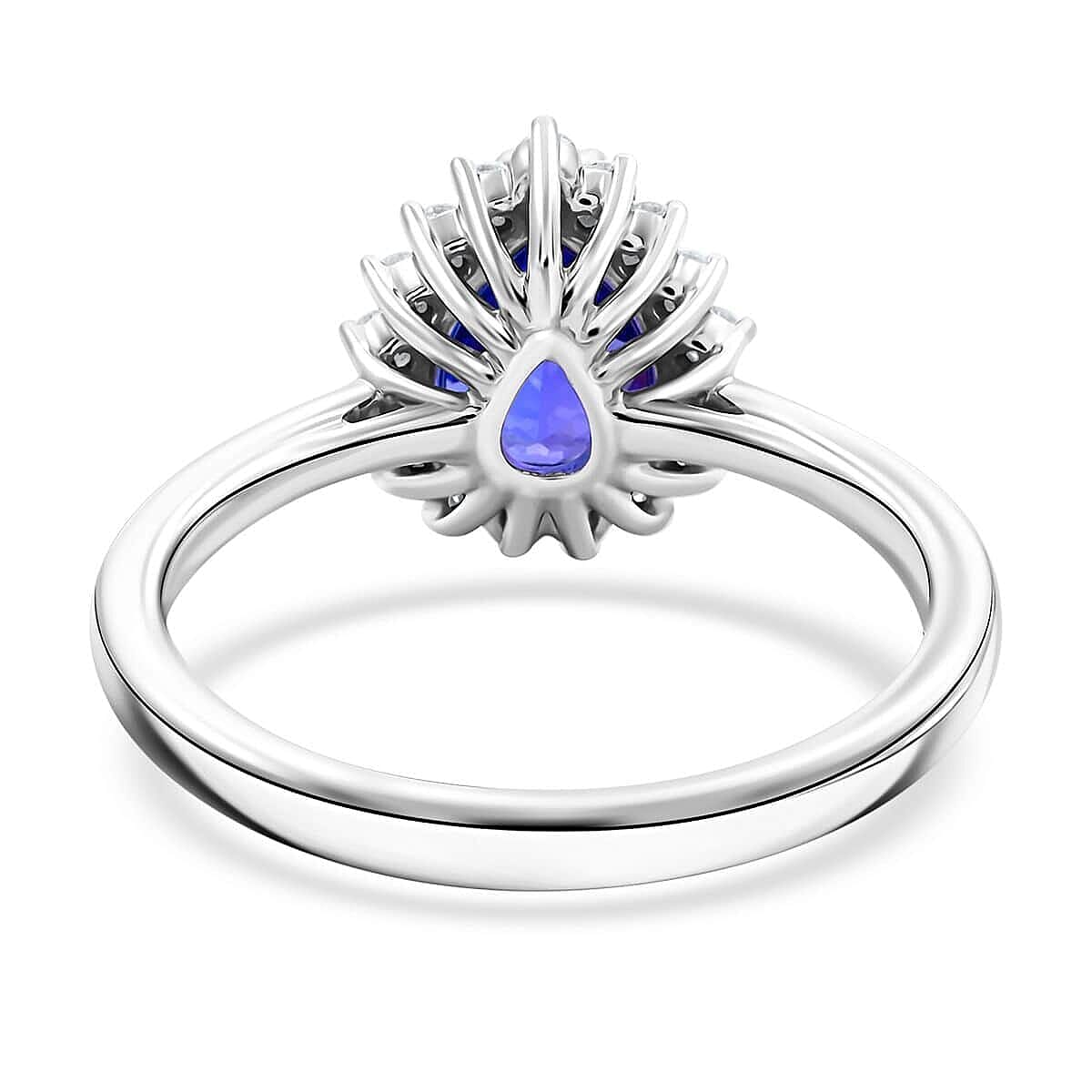 Certified & Appraised Rhapsody AAAA Tanzanite and E-F VS Diamond 2.15 ctw Ring in 950 Platinum (Size 7.5) 6.50 Grams image number 4