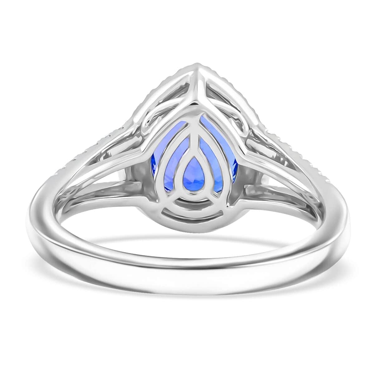 Certified & Appraised Rhapsody AAAA Tanzanite and E-F VS Diamond 3.10 ctw Ring in 950 Platinum (Size 5.5) 7.84 Grams image number 4