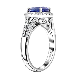 Certified & Appraised Rhapsody AAAA Tanzanite and E-F VS Diamond 3.10 ctw Ring in 950 Platinum (Size 9.0) 7.84 Grams