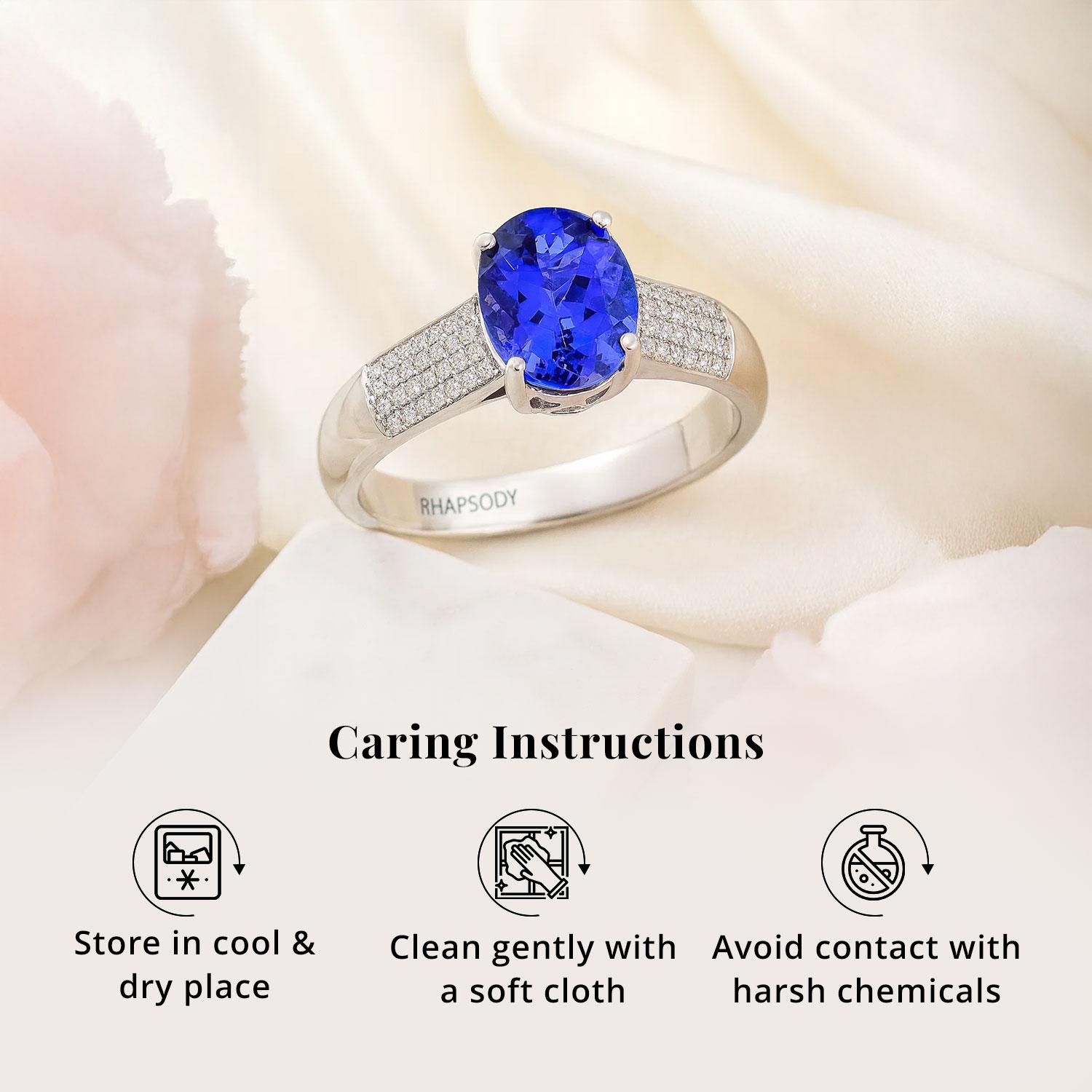 Certified & Appraised Rhapsody AAAA Tanzanite and E-F VS Diamond 2.30 ctw Ring in 950 Platinum (Size 10.0) 7.90 Grams