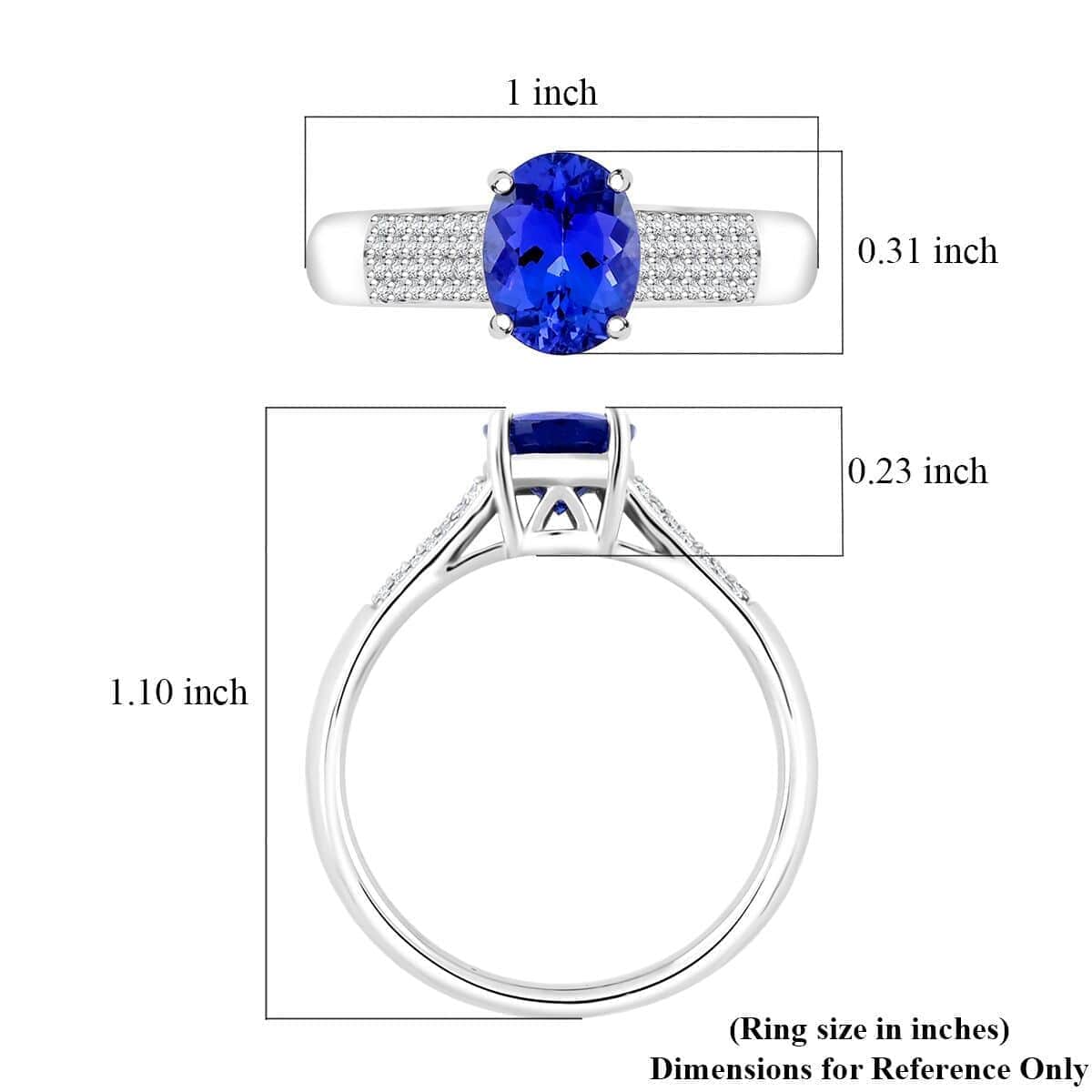 Certified & Appraised Rhapsody AAAA Tanzanite and E-F VS Diamond 2.30 ctw Ring in 950 Platinum (Size 10.0) 7.90 Grams image number 5