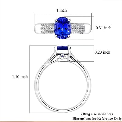 Certified & Appraised Rhapsody AAAA Tanzanite and E-F VS Diamond 2.30 ctw Ring in 950 Platinum (Size 6.0) 7.90 Grams