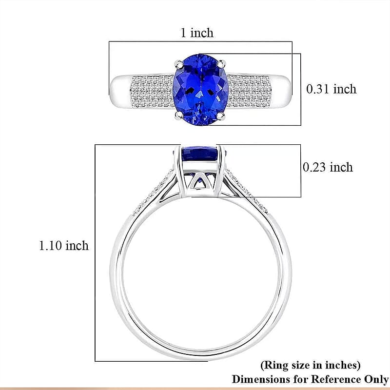 Certified & Appraised Rhapsody AAAA Tanzanite and E-F VS Diamond 2.30 ctw Ring in 950 Platinum (Size 6.0) 7.90 Grams