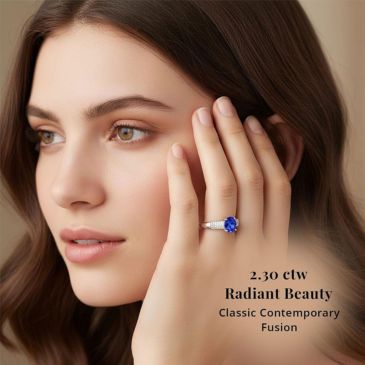 Certified & Appraised Rhapsody AAAA Tanzanite and E-F VS Diamond 2.30 ctw Ring in 950 Platinum (Size 9.0) 7.90 Grams image number 1