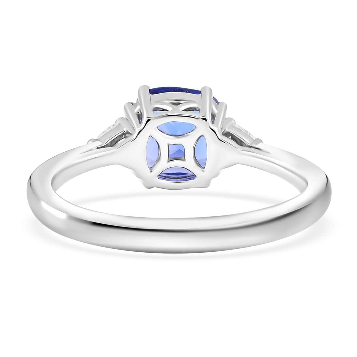 Certified & Appraised Rhapsody 950 Platinum AAAA Tanzanite, Diamond (E-F, VS) (0.19 cts) Ring (Size 10.0) (5.60 g) 2.60 ctw image number 4