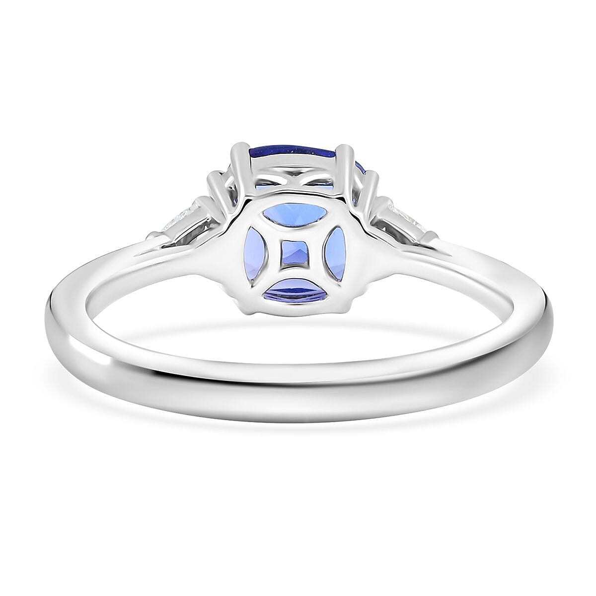 Certified & Appraised Rhapsody AAAA Tanzanite and E-F VS Diamond 2.60 ctw Ring in 950 Platinum (Size 7.0) 5.60 Grams image number 4