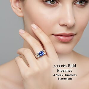 Certified & Appraised Rhapsody AAAA Tanzanite and E-F VS Diamond 3.25 ctw Ring in 950 Platinum (Size 10.0) 11.90 Grams