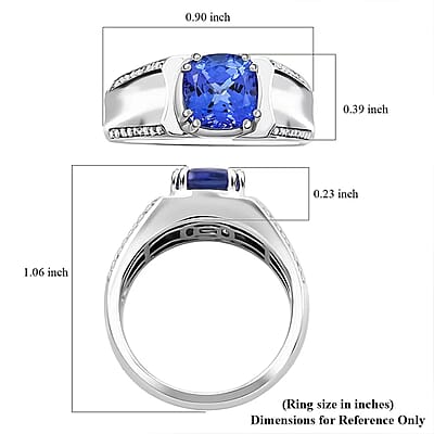 Certified & Appraised Rhapsody AAAA Tanzanite and E-F VS Diamond 3.25 ctw Ring in 950 Platinum (Size 10.0) 11.90 Grams