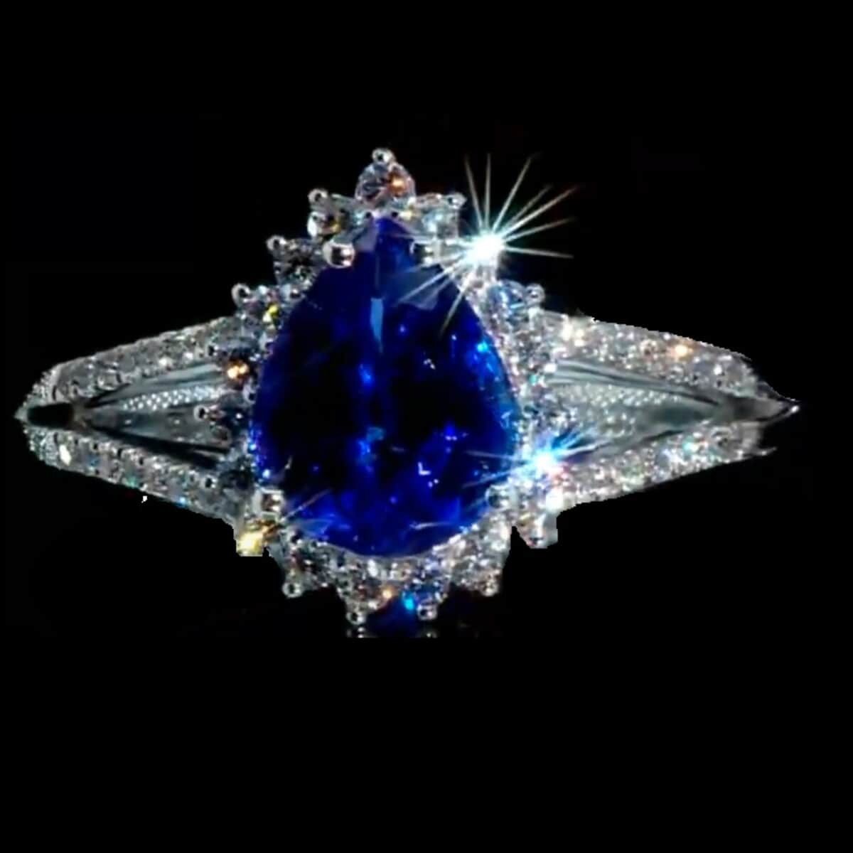 Certified & Appraised Rhapsody AAAA Tanzanite and E-F VS Diamond 2.70 ctw Ring in 950 Platinum (Size 10.0) 6.75 Grams image number 0