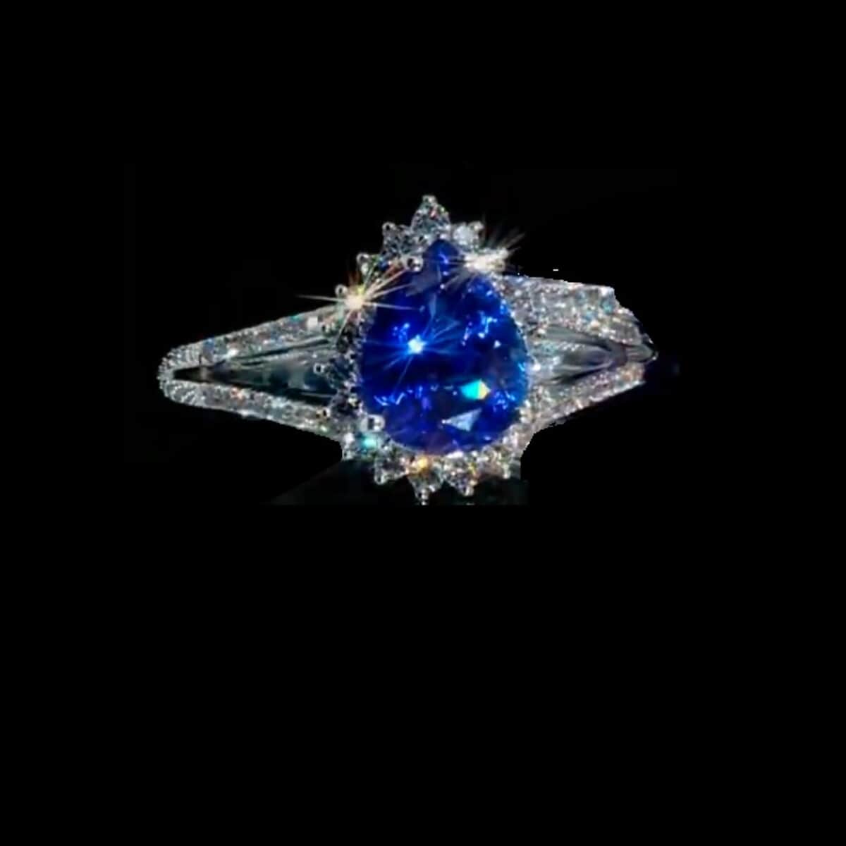 Certified & Appraised Rhapsody 950 Platinum AAAA Tanzanite, Diamond (E-F, VS) (0.50 cts) Ring (Size 10.0) (6.75 g) 2.70 ctw image number 3