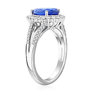 Certified & Appraised Rhapsody AAAA Tanzanite and E-F VS Diamond 2.70 ctw Ring in 950 Platinum (Size 5.0) 6.75 Grams