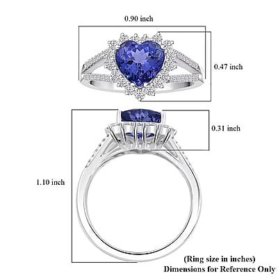 Certified & Appraised Rhapsody AAAA Tanzanite and E-F VS Diamond 2.60 ctw Ring in 950 Platinum (Size 10.0) 6.15 Grams
