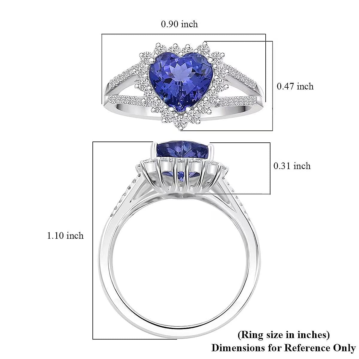 Certified & Appraised Rhapsody AAAA Tanzanite and E-F VS Diamond 2.60 ctw Ring in 950 Platinum (Size 8.0) 6.15 Grams image number 6