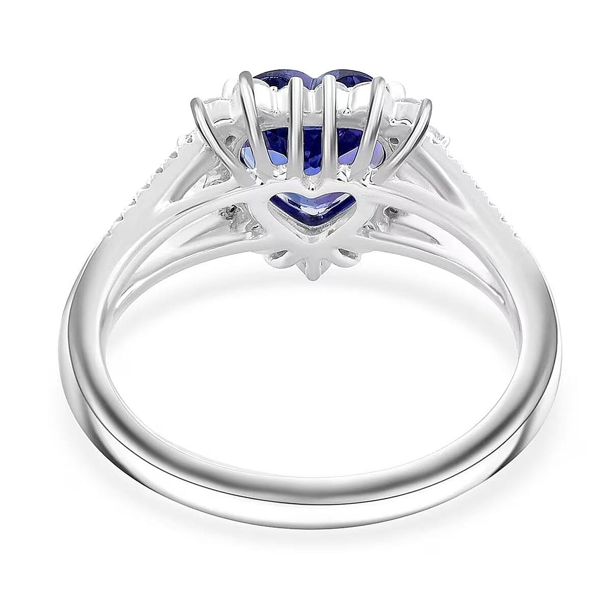 Certified & Appraised Rhapsody AAAA Tanzanite and E-F VS Diamond 2.60 ctw Ring in 950 Platinum (Size 8.0) 6.15 Grams image number 7