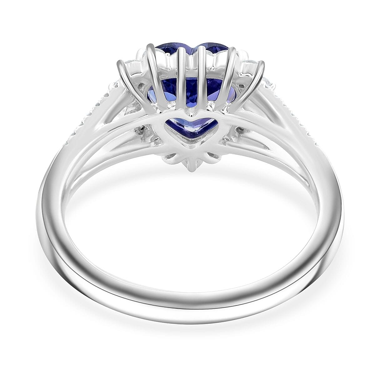 Certified & Appraised Rhapsody AAAA Tanzanite and E-F VS Diamond 2.60 ctw Ring in 950 Platinum (Size 9.0) 6.15 Grams image number 4