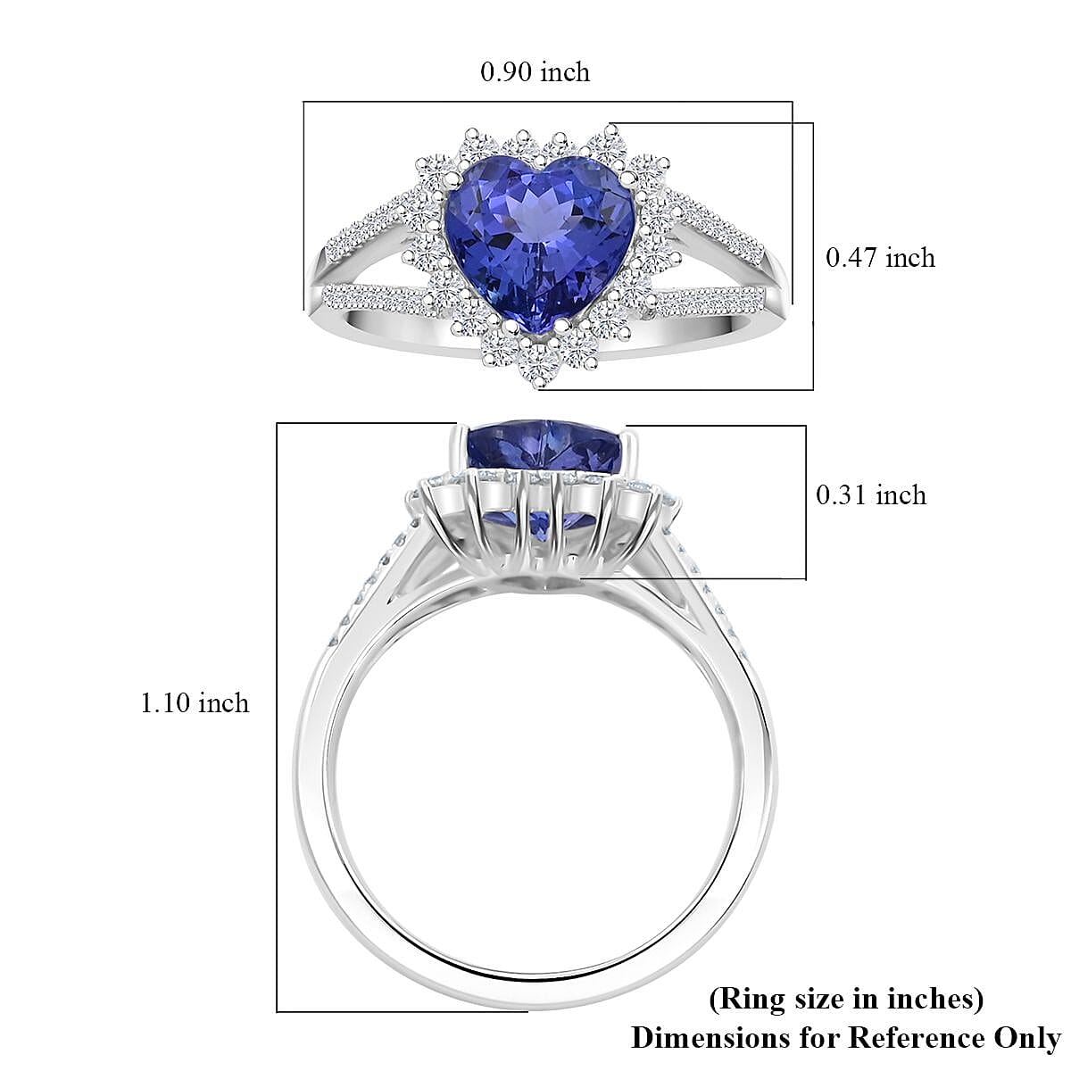 Certified & Appraised Rhapsody AAAA Tanzanite and E-F VS Diamond 2.60 ctw Ring in 950 Platinum (Size 9.0) 6.15 Grams image number 5