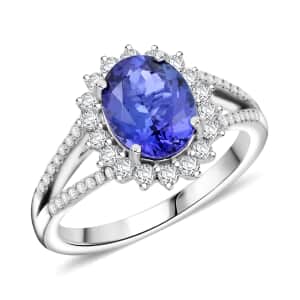 Certified & Appraised Rhapsody AAAA Tanzanite and E-F VS Diamond 2.70 ctw Ring in 950 Platinum (Size 10.0) 6.60 Grams