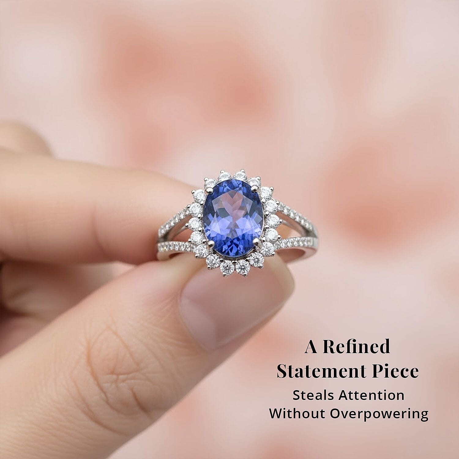 Certified & Appraised Rhapsody AAAA Tanzanite and E-F VS Diamond 2.70 ctw Ring in 950 Platinum (Size 10.0) 6.60 Grams