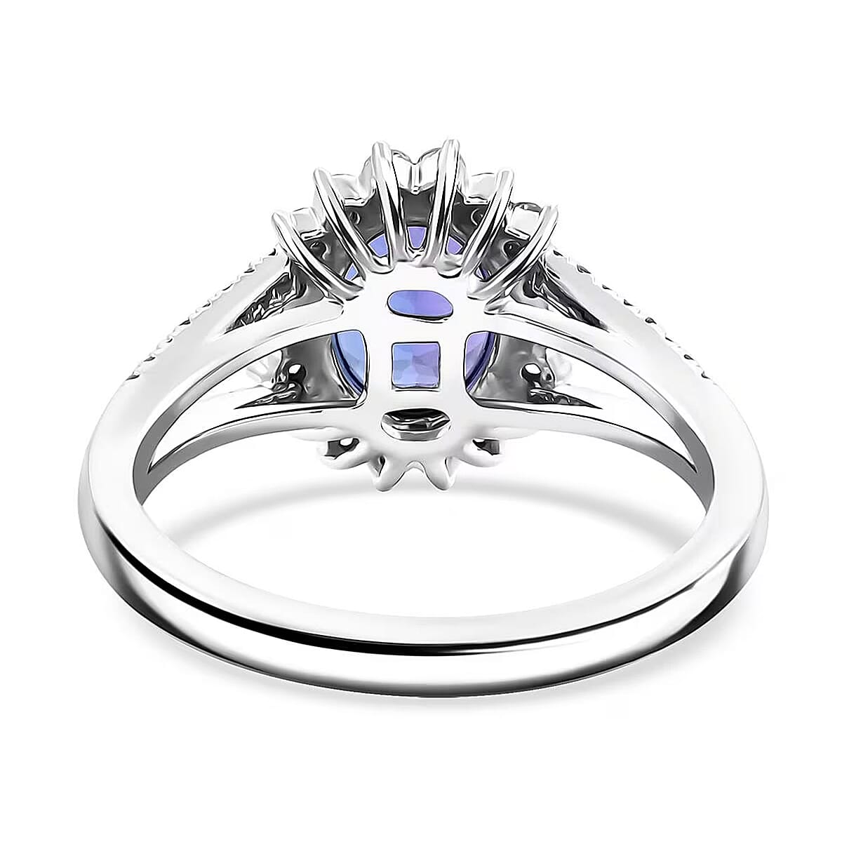 Certified & Appraised Rhapsody AAAA Tanzanite and E-F VS Diamond 2.70 ctw Ring in 950 Platinum (Size 6.0) 6.60 Grams image number 7