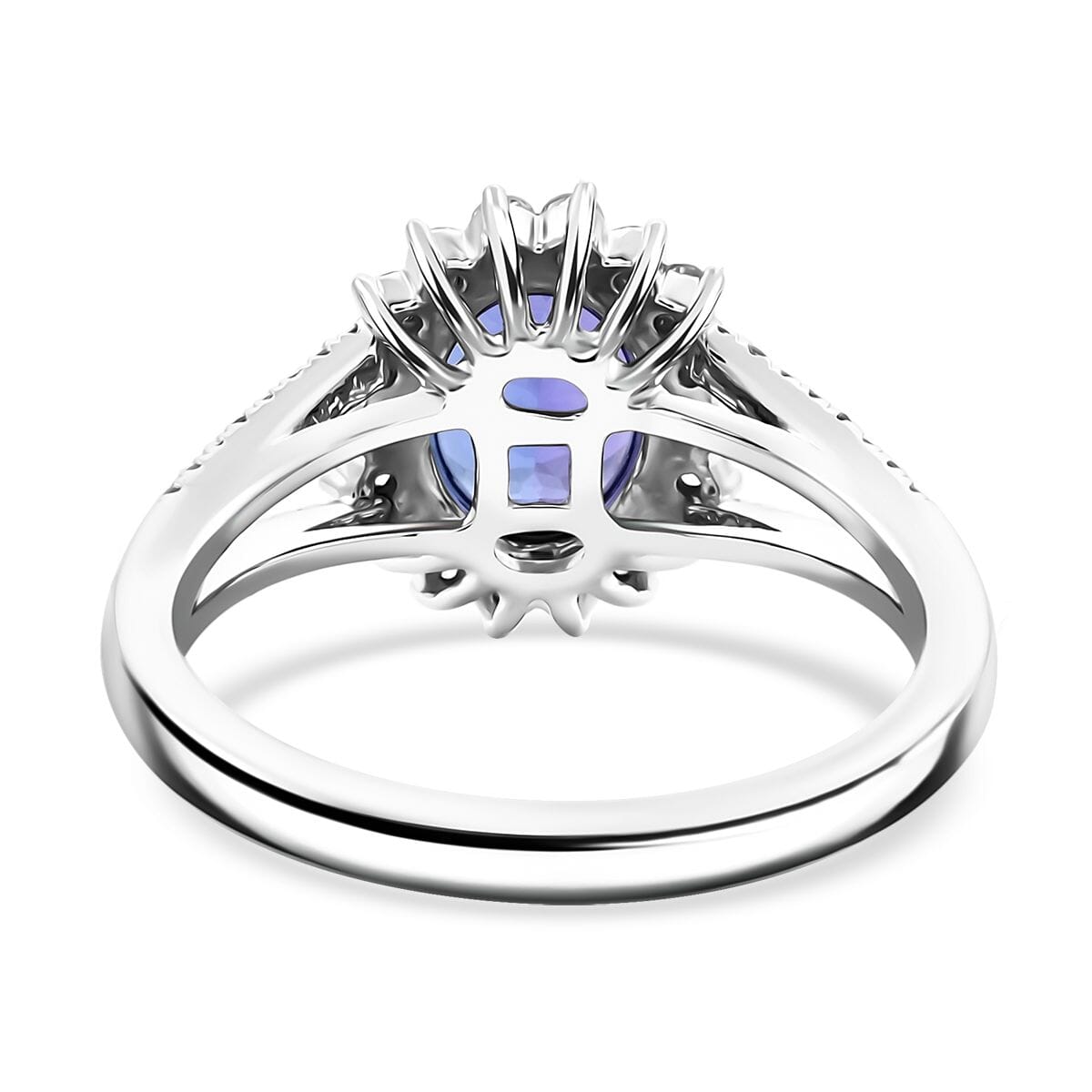 Certified & Appraised Rhapsody AAAA Tanzanite and E-F VS Diamond 2.70 ctw Ring in 950 Platinum (Size 7.0) 6.60 Grams image number 4