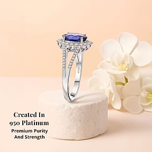 Certified & Appraised Rhapsody AAAA Tanzanite and E-F VS Diamond 2.70 ctw Ring in 950 Platinum (Size 9.0) 6.60 Grams