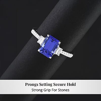 Certified & Appraised Rhapsody AAAA Tanzanite and E-F VS Diamond 2.05 ctw Ring in 950 Platinum (Size 12.0) 5.15 Grams