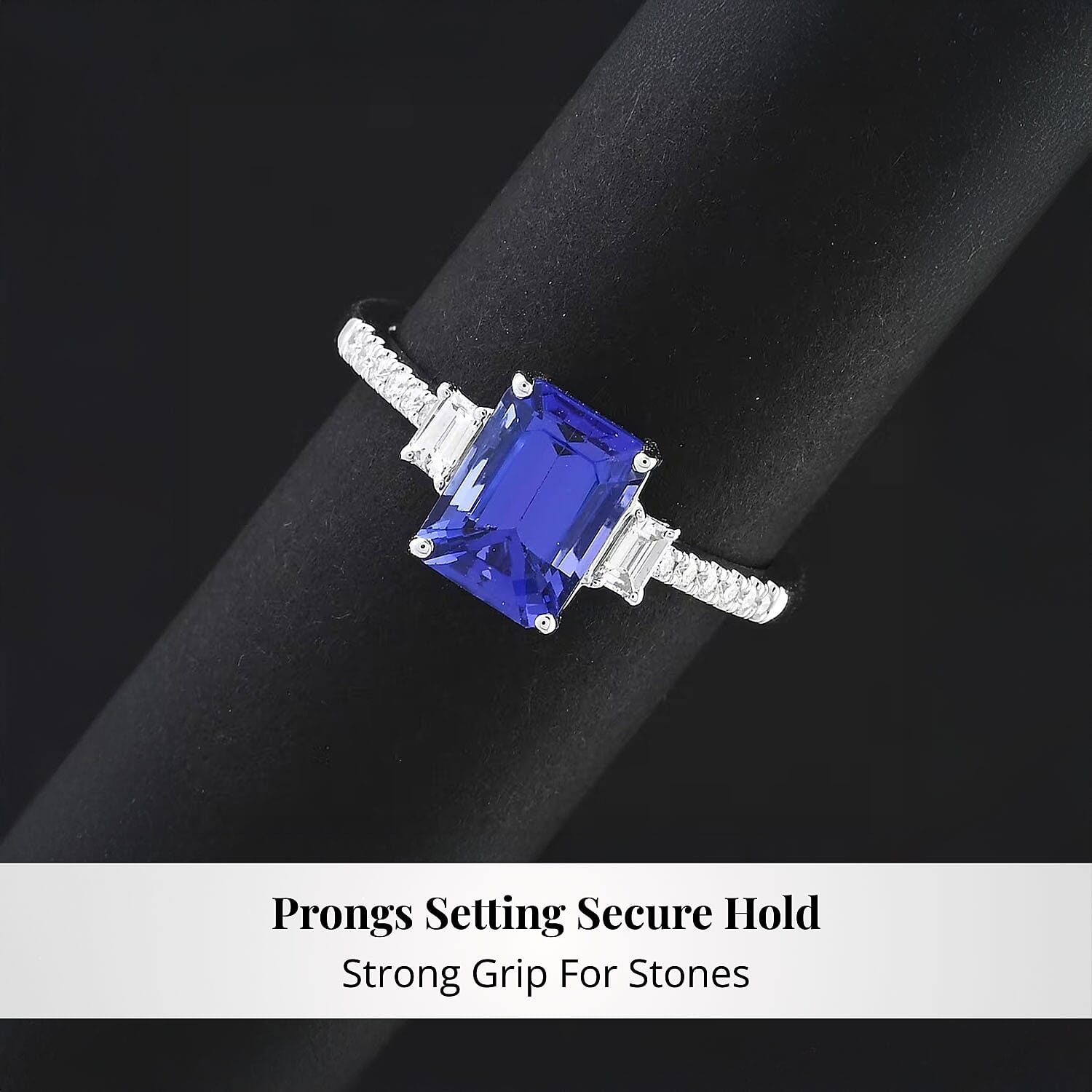 Certified & Appraised Rhapsody AAAA Tanzanite and E-F VS Diamond 2.05 ctw Ring in 950 Platinum (Size 7.5) 5.15 Grams