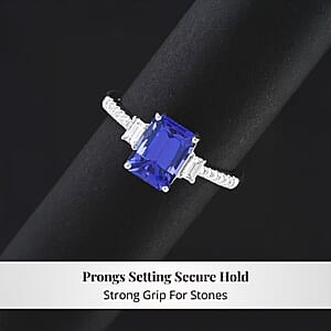 Certified & Appraised Rhapsody AAAA Tanzanite and E-F VS Diamond 2.05 ctw Ring in 950 Platinum (Size 8.0) 5.15 Grams