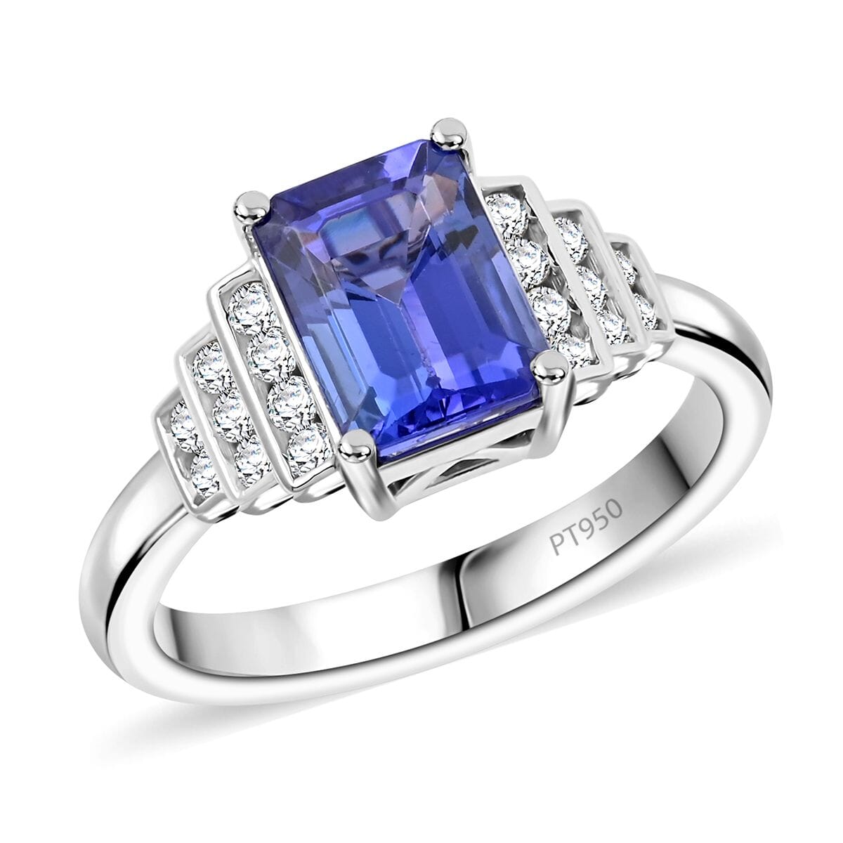 Rhapsody AAAA Tanzanite and E-F VS Diamond 2.00 ctw Ring in 950 Platinum (Size 10.0) 6.50 Grams image number 0